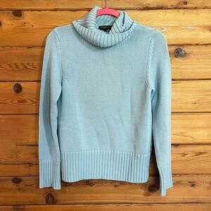 Burberry London Blue Knit Turtle Neck Sweater Size Small